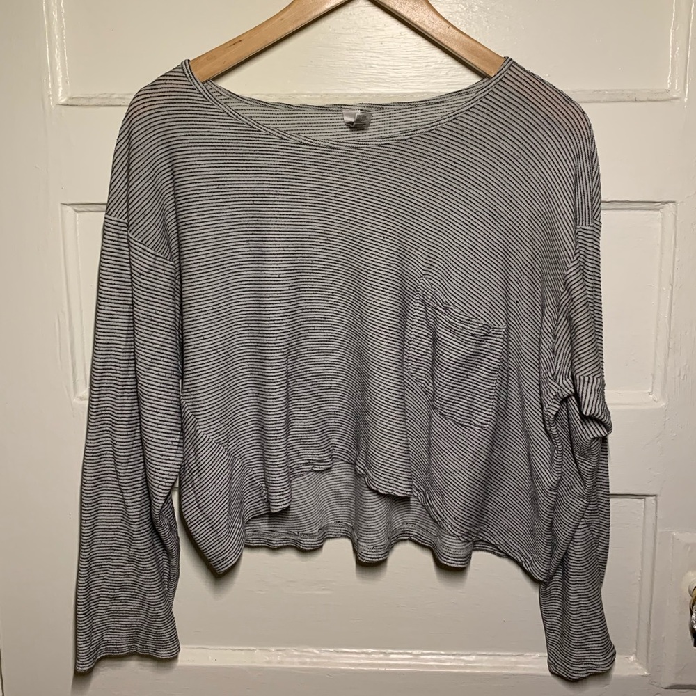 American Apparel Oversized Pocket Crop Long Sleeve